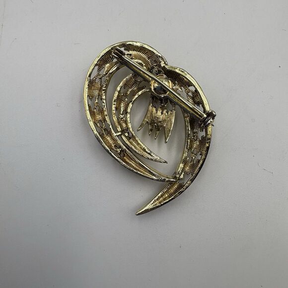Vintage Ribbon Gold Tone Pin Brooch - Picture 4 of 4
